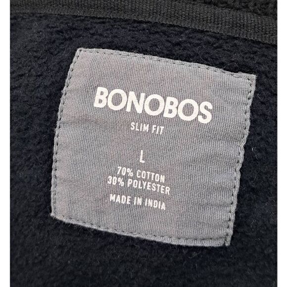 Bonobos mens large full zip fleece lined sweater dark heathered gray - Picture 6 of 7